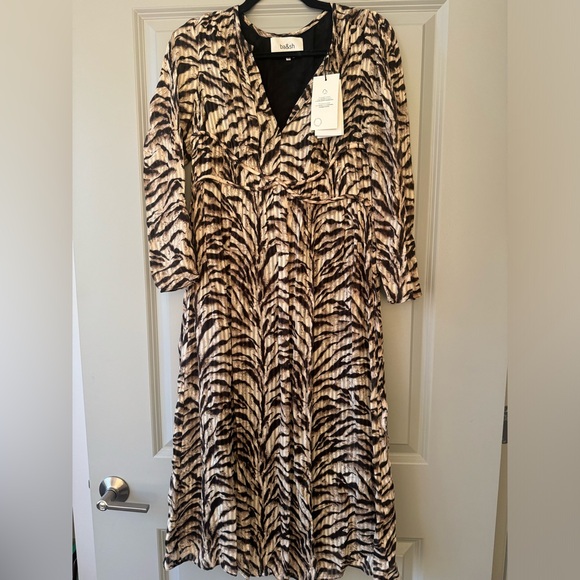 BA&SH Imany Zebra print long sleeve maxi dress - Picture 3 of 8